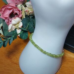 Genuine Peridot Gold Vermeil 925 Chain Bracelet Dainty